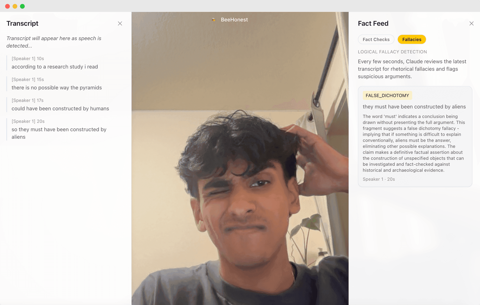 BeeHonest: Debate Fact & Fallacy Checker