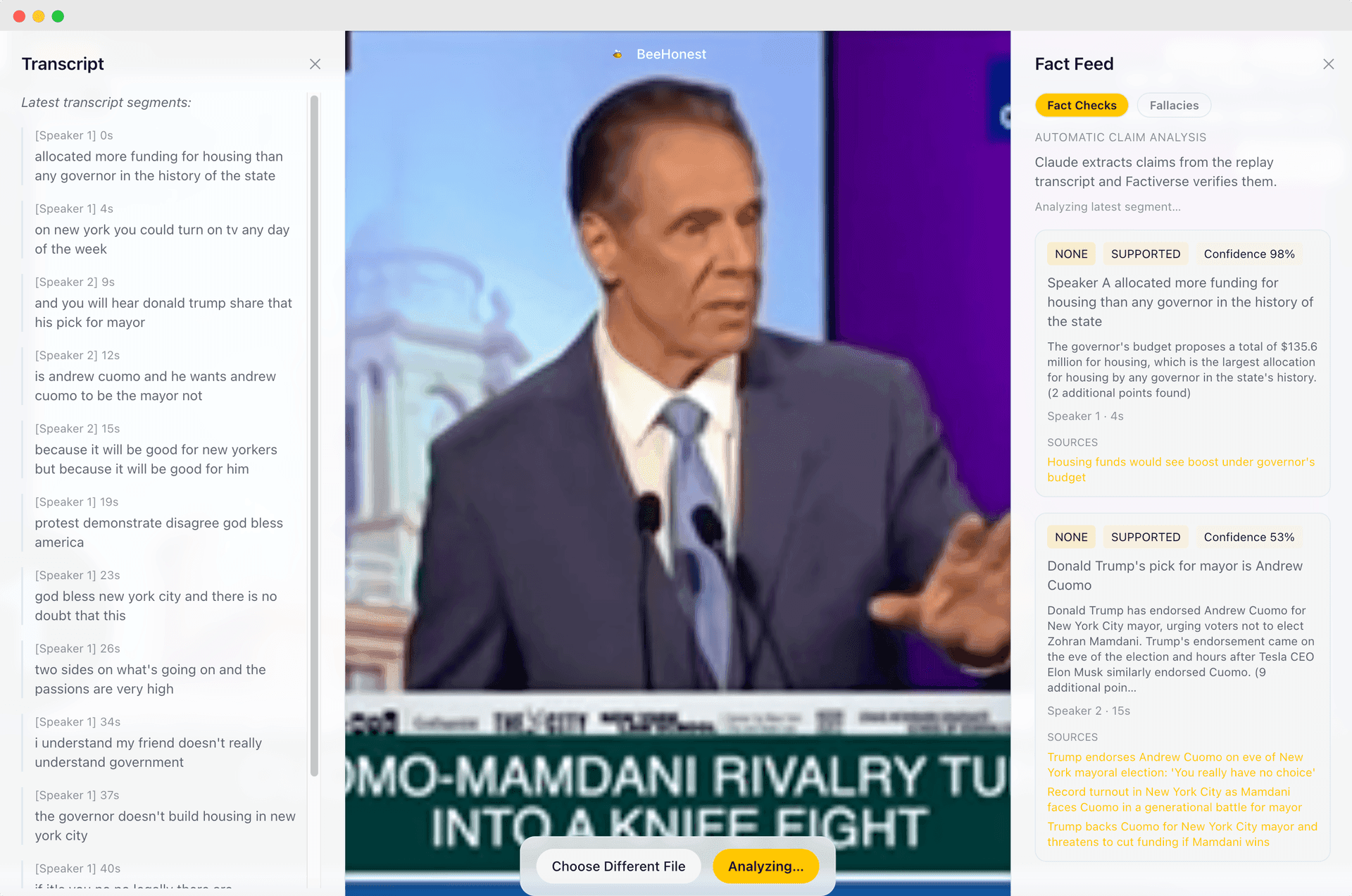 BeeHonest: Debate Fact & Fallacy Checker image 3