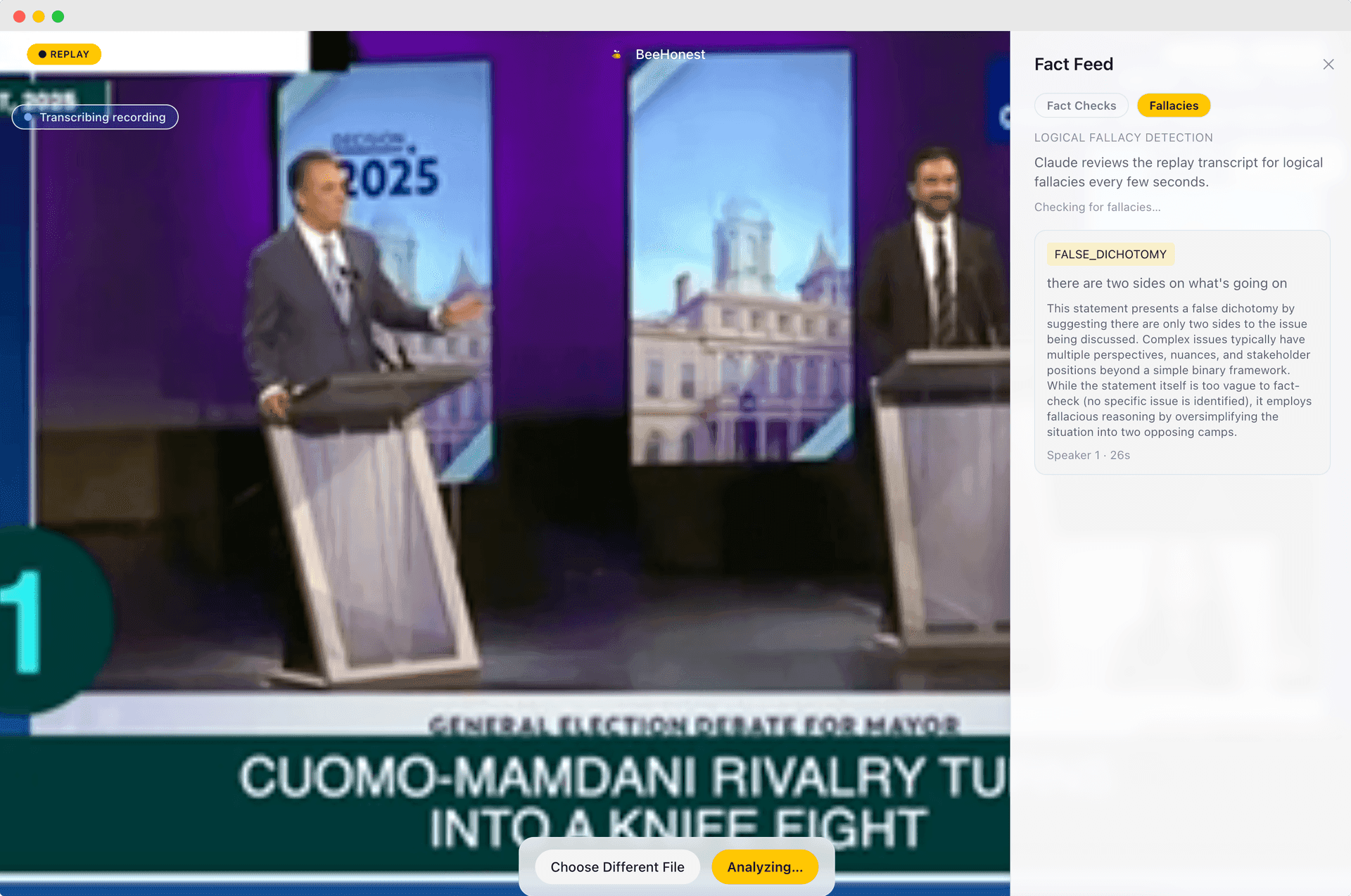 BeeHonest: Debate Fact & Fallacy Checker image 4