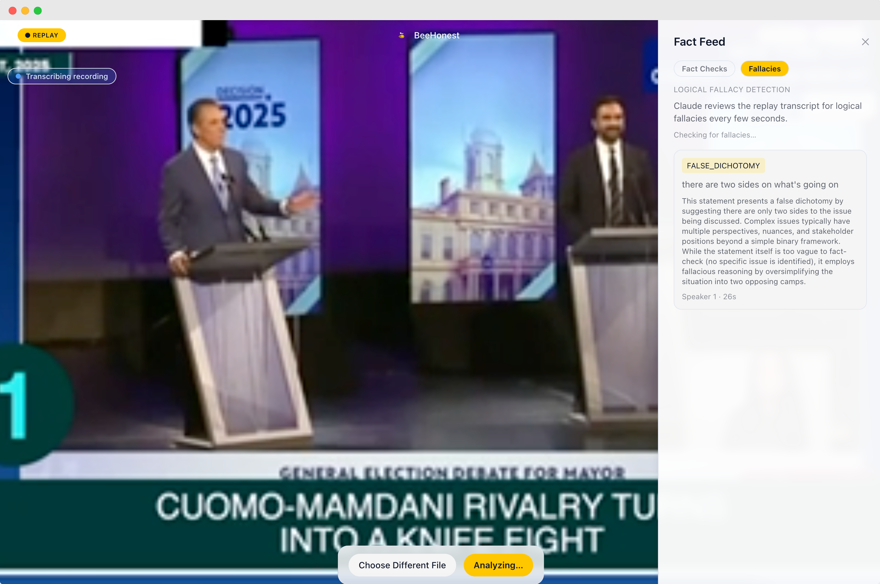 BeeHonest: Debate Fact & Fallacy Checker image 4