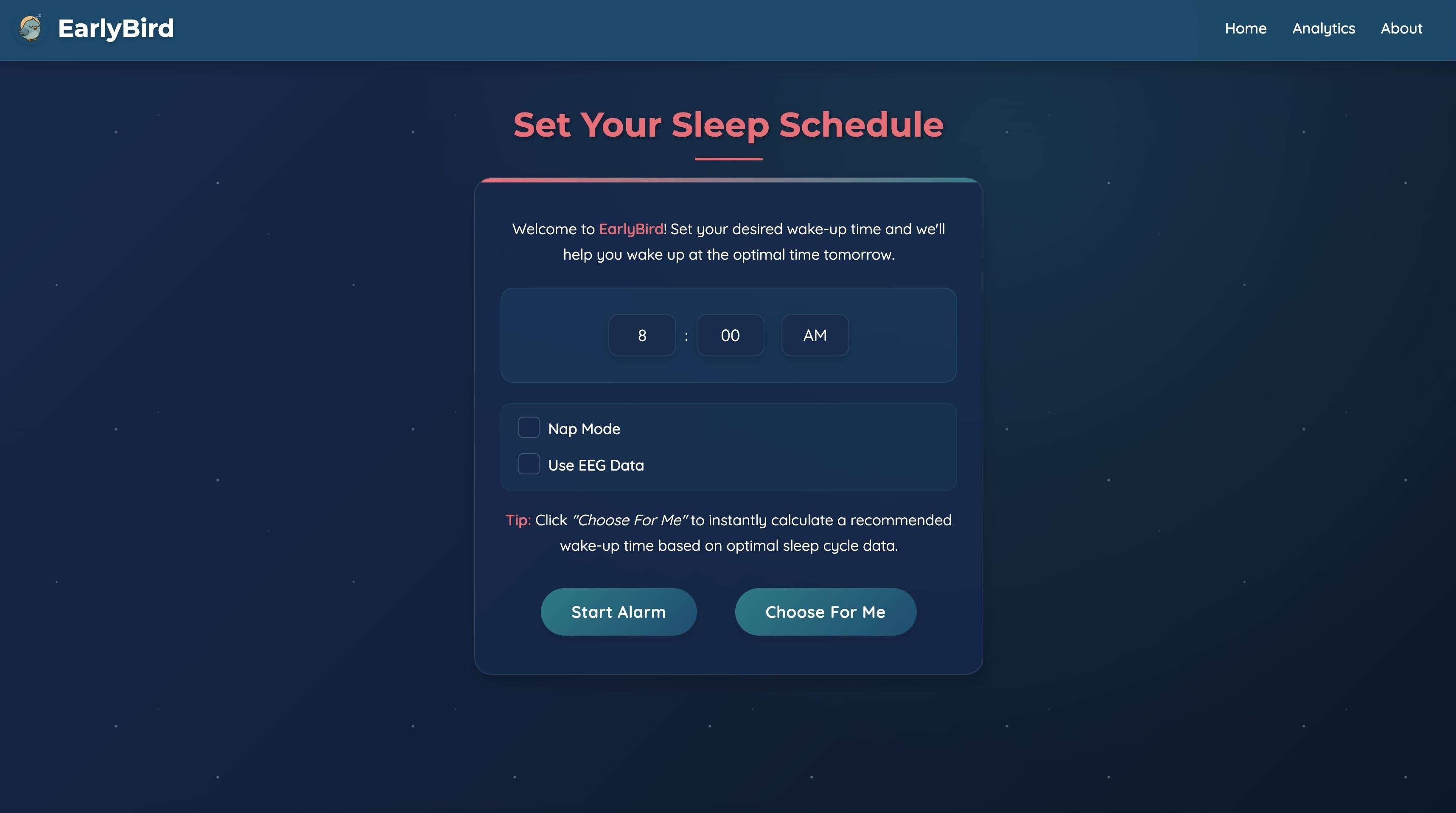 EEG Alarm Optimizer App